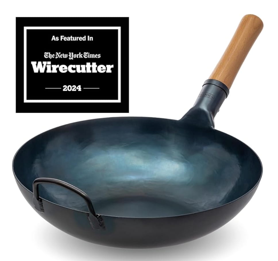 YOSUKATA Sartén Wok de Acero al Carbono 34 cm 1