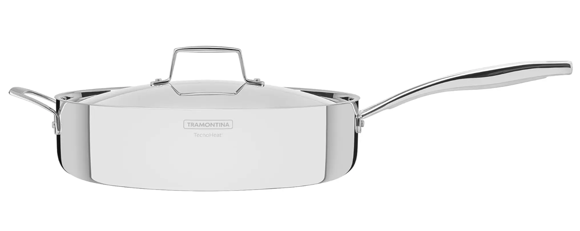 Tramontina Grano Sartén Honda Acero Inoxidable Triple Cuerpo con Tapa - 30 cm 1