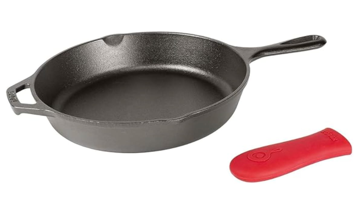 Lodge Sartén de Hierro Fundido con Soporte de Silicona