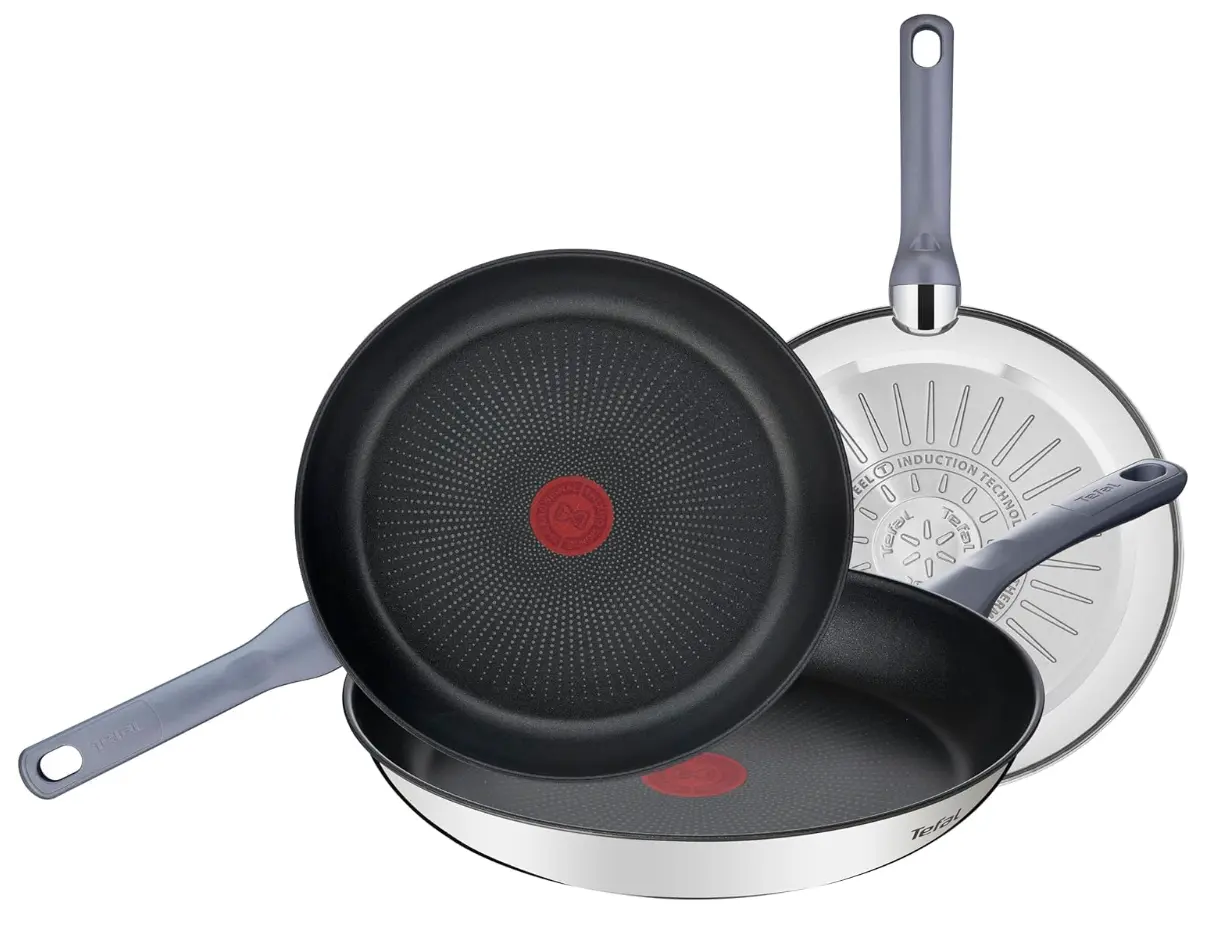 Tefal Daily Cook - Sartenes de Acero Inoxidable con Antiadherente de Titanio