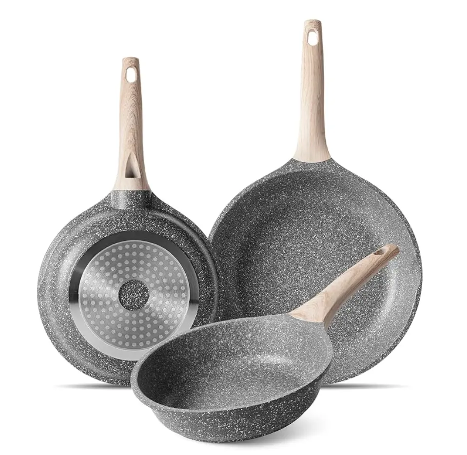 ZUOFENG Juego de 3 Sartenes de Aluminio Fundido 20/24/28 cm